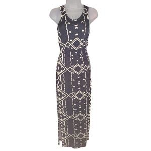 J Crew Blk Maxi Dress Razor Back Bottom Slits SZ XXS